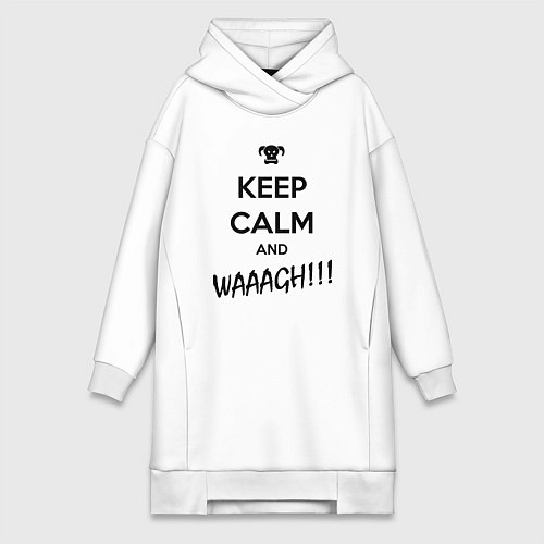 Женская толстовка-платье Keep Calm & WAAAGH / Белый – фото 1