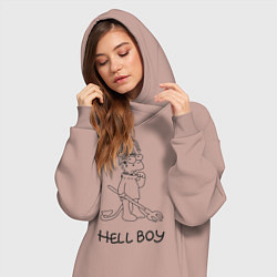 Женское худи-платье Bart: Hell Boy, цвет: пыльно-розовый — фото 2