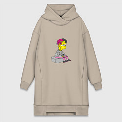 Женское худи-платье Bart: Lil Peep, цвет: миндальный