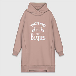 Женское худи-платье That's Who Loves The Beatles, цвет: пыльно-розовый