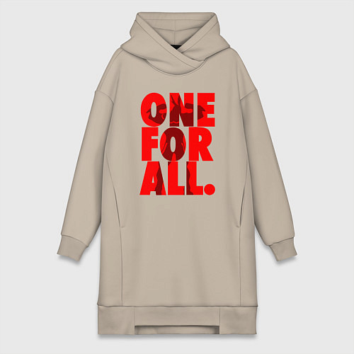 Женская толстовка-платье Один за всех / Миндальный – фото 1