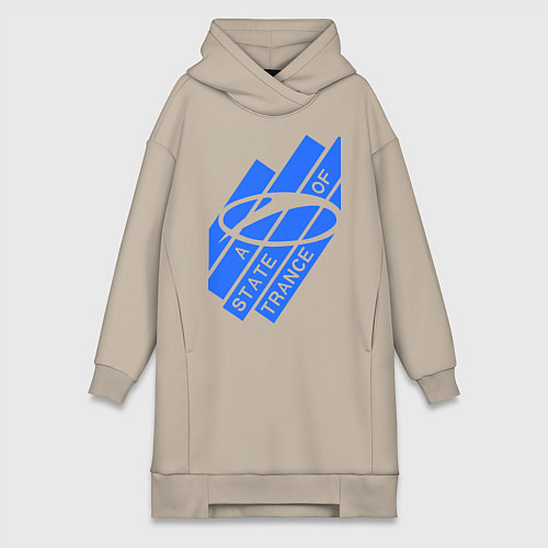 Женская толстовка-платье A state of trance / Миндальный – фото 1