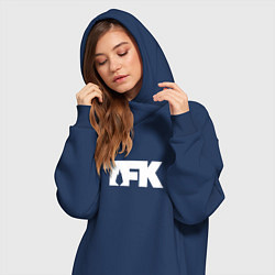 Женское худи-платье TFK: White Logo, цвет: тёмно-синий — фото 2