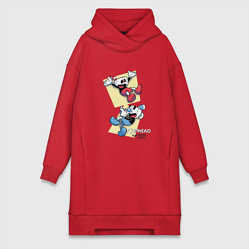 Женская толстовка-платье Cuphead Friends / Красный – фото 1