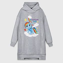 Женское худи-платье Rainbow Dash, цвет: меланж