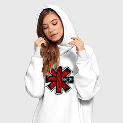 Женское худи-платье Red Hot Chili Peppers, цвет: белый — фото 2