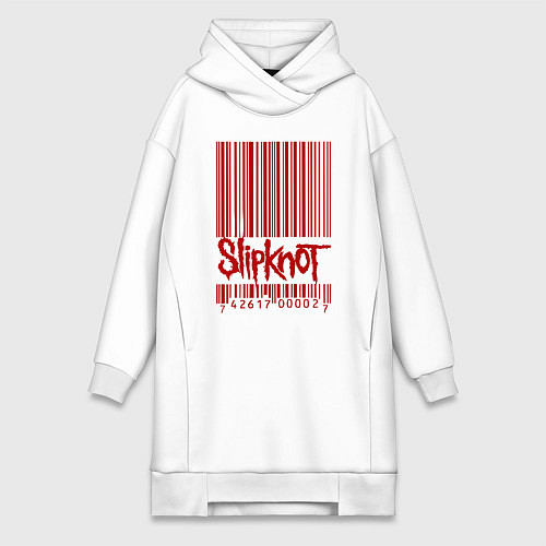Женская толстовка-платье Slipknot: barcode / Белый – фото 1