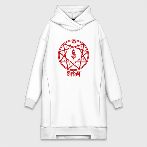 Женская толстовка-платье Slipknot Penragram / Белый – фото 1