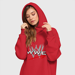 Женское худи-платье WWE Fight, цвет: красный — фото 2