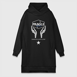 Женское худи-платье Fragile Express, цвет: черный