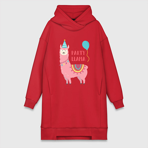 Женская толстовка-платье Party Llama / Красный – фото 1