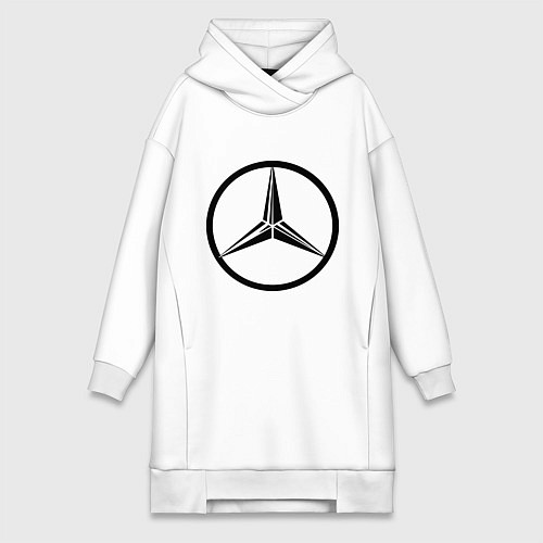 Женская толстовка-платье Mercedes-Benz logo / Белый – фото 1