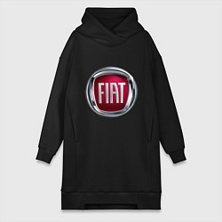 Женское худи-платье FIAT logo, цвет: черный