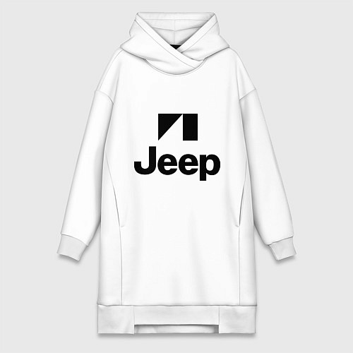 Женская толстовка-платье Jeep logo / Белый – фото 1