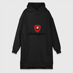 Женское худи-платье Logo lamborghini, цвет: черный