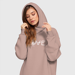 Женское худи-платье Angels & Airwaves, цвет: пыльно-розовый — фото 2