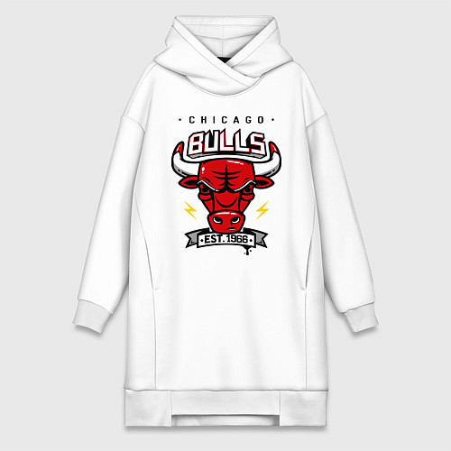 Женская толстовка-платье Chicago Bulls est. 1966 / Белый – фото 1