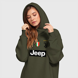 Женское худи-платье FC Juventus, цвет: хаки — фото 2