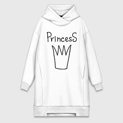 Женское худи-платье PrincesS picture, цвет: белый