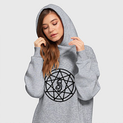 Женское худи-платье Slipknot Pentagram, цвет: меланж — фото 2
