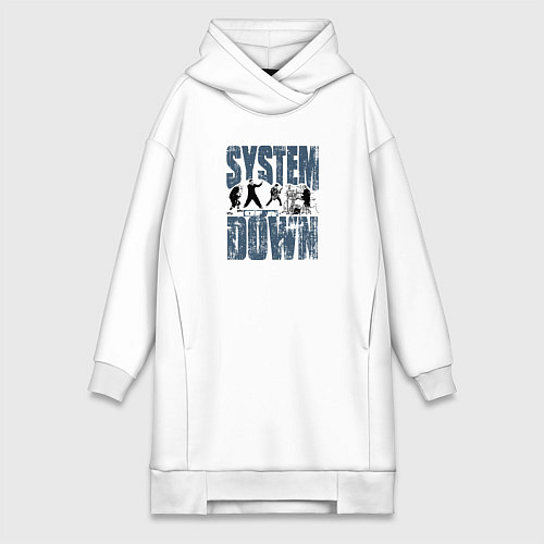 Женская толстовка-платье System of a Down большое лого / Белый – фото 1