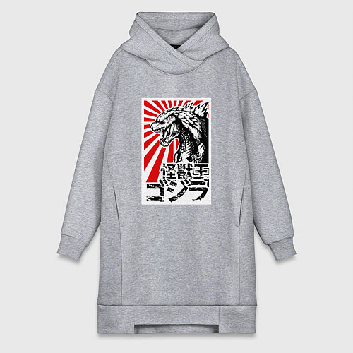 Женская толстовка-платье Godzilla Poster / Меланж – фото 1