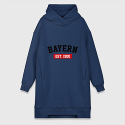 Женское худи-платье FC Bayern Est. 1900, цвет: тёмно-синий