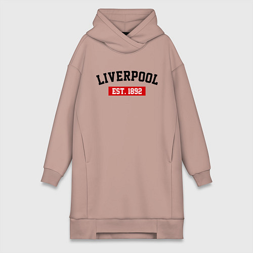 Женская толстовка-платье FC Liverpool Est. 1892 / Пыльно-розовый – фото 1