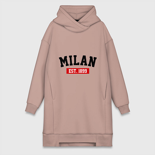 Женская толстовка-платье FC Milan Est. 1899 / Пыльно-розовый – фото 1