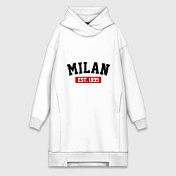 Женское худи-платье FC Milan Est. 1899, цвет: белый