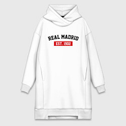 Женское худи-платье FC Real Madrid Est. 1902, цвет: белый