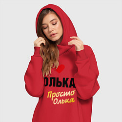 Женское худи-платье Олька, просто Олька, цвет: красный — фото 2