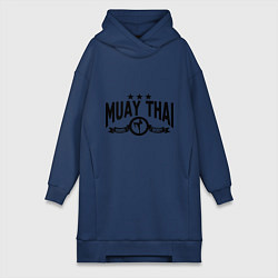 Женское худи-платье Muay thai boxing, цвет: тёмно-синий