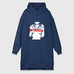 Женское худи-платье WAIFU MATERIAL, цвет: тёмно-синий