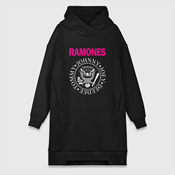 Женское худи-платье Ramones Boyband, цвет: черный