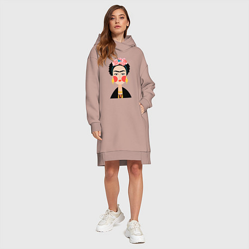 Женская толстовка-платье Фрида Кало / Пыльно-розовый – фото 4