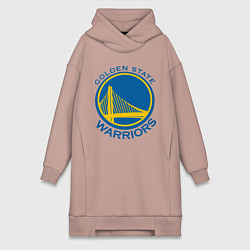 Женское худи-платье Golden state Warriors, цвет: пыльно-розовый