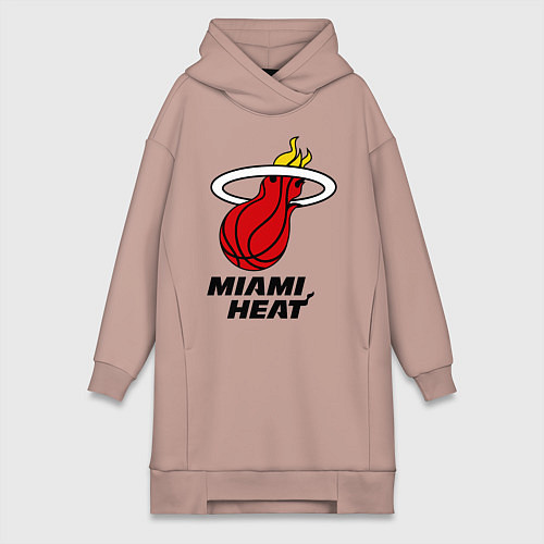 Женская толстовка-платье Miami Heat-logo / Пыльно-розовый – фото 1