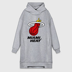 Женское худи-платье Miami Heat-logo, цвет: меланж