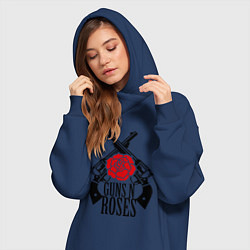 Женское худи-платье Guns n Roses: guns, цвет: тёмно-синий — фото 2