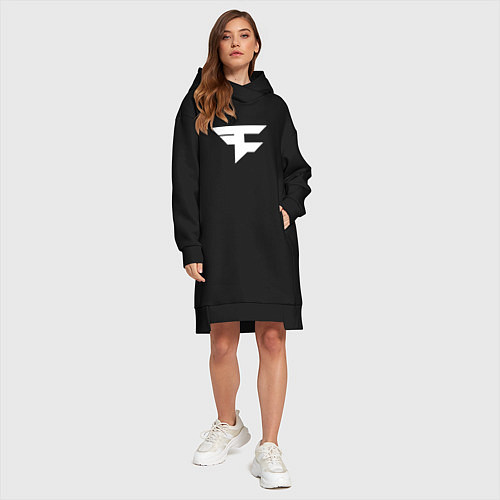 Женская толстовка-платье FAZE Symbol / Черный – фото 4