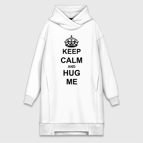 Женская толстовка-платье Keep Calm & Hug Mе / Белый – фото 1