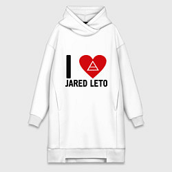 Женское худи-платье I love Jared Leto, цвет: белый