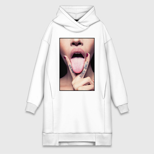 Женская толстовка-платье Кунилингус / Белый – фото 1