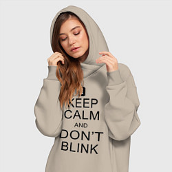 Женское худи-платье Keep Calm & Don't Blink, цвет: миндальный — фото 2