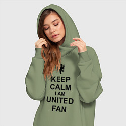 Женское худи-платье Keep Calm & United fan, цвет: авокадо — фото 2