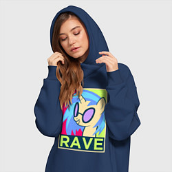 Женское худи-платье DJ Pon-3 RAVE, цвет: тёмно-синий — фото 2