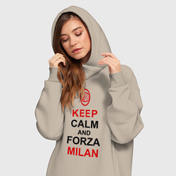 Женское худи-платье Keep Calm & Forza Milan, цвет: миндальный — фото 2