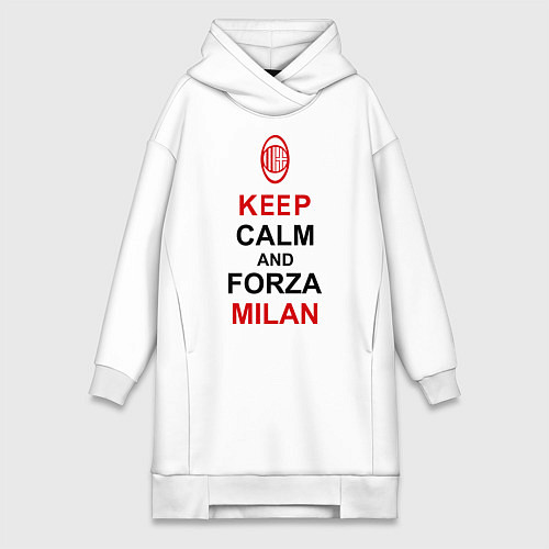 Женская толстовка-платье Keep Calm & Forza Milan / Белый – фото 1