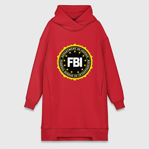 Женская толстовка-платье FBI Departament / Красный – фото 1